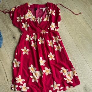 Floral Red Dress